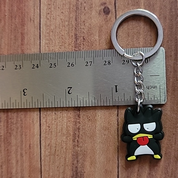 Badtz-maru Character Silicon Accessory Keychain on Silver Toned Key Ring - Picture 5 of 6